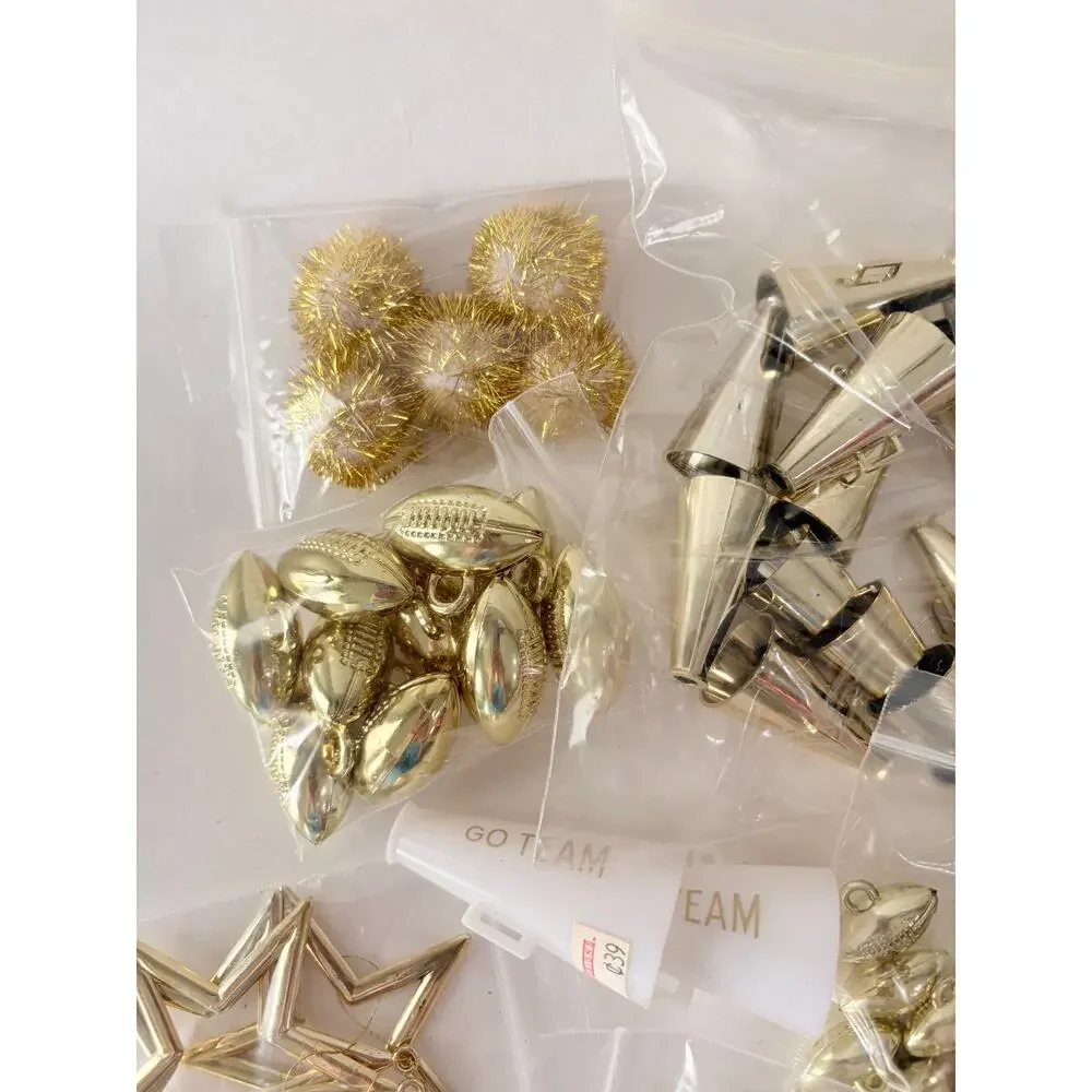 Craft Lot Gold Homecoming Mum Charms Football Stars Megaphones helmets horseshoe